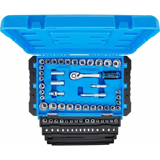 Dopsleutelset zeskant | 6,3 mm (1/4") / 10 mm (3/8") / 12,5 mm (1/2") | metrisch en inches | 300-dlg.
