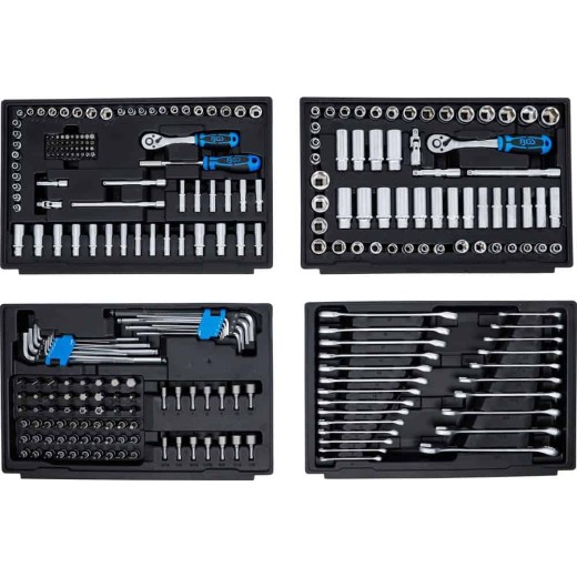 Dopsleutelset zeskant | 6,3 mm (1/4") / 10 mm (3/8") / 12,5 mm (1/2") | metrisch en inches | 300-dlg.