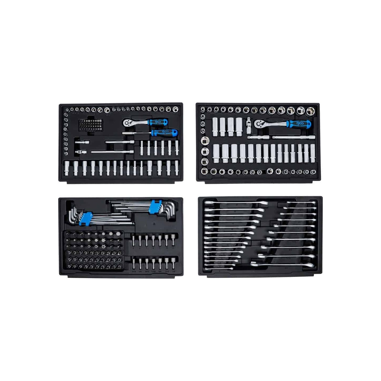 Dopsleutelset zeskant | 6,3 mm (1/4") / 10 mm (3/8") / 12,5 mm (1/2") | metrisch en inches | 300-dlg.