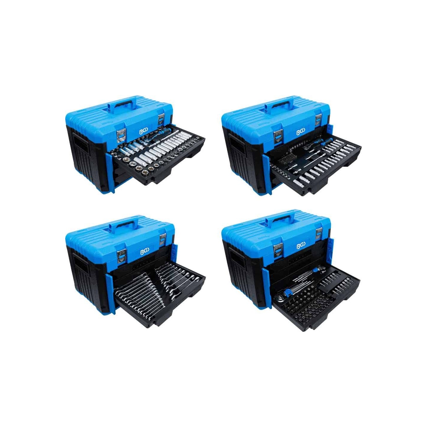 Dopsleutelset zeskant | 6,3 mm (1/4") / 10 mm (3/8") / 12,5 mm (1/2") | metrisch en inches | 300-dlg.