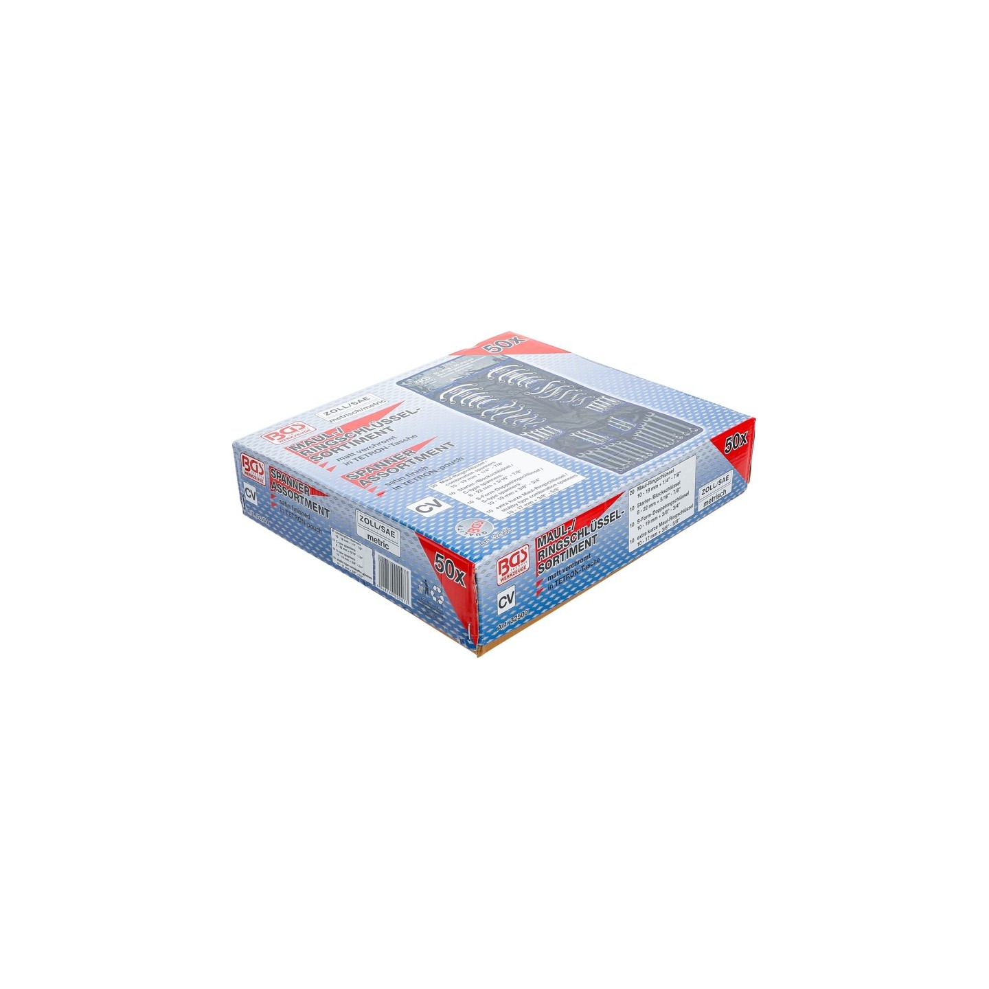 Steek-/ringsleutelassortiment Inch / Metrisch | 50-dlg BGS 32500