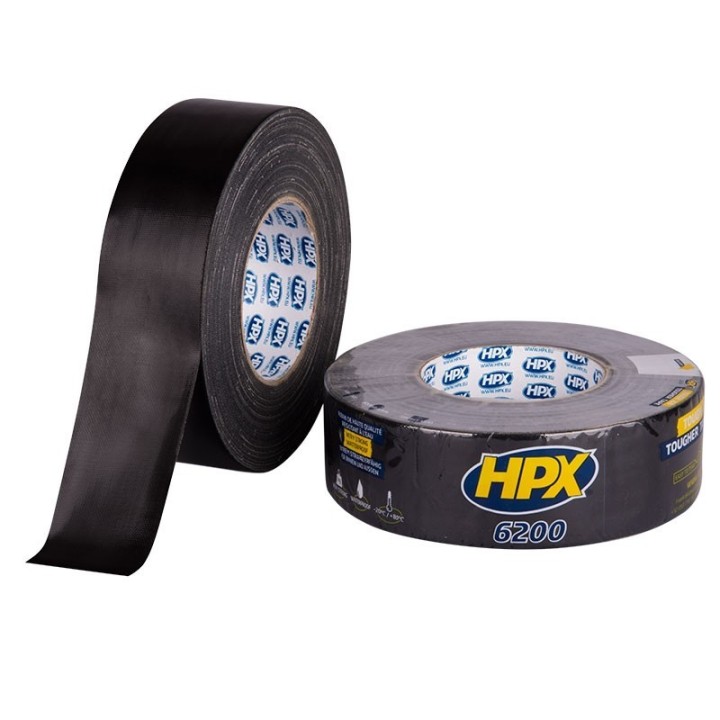 Ducttape, Gaffa tape, Power tape 50mm x 50 mtr zwart