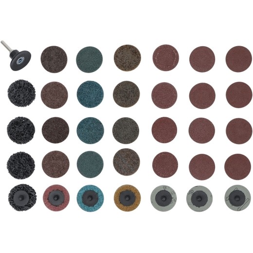 Quick-lock schuur en polijstset 25 delig