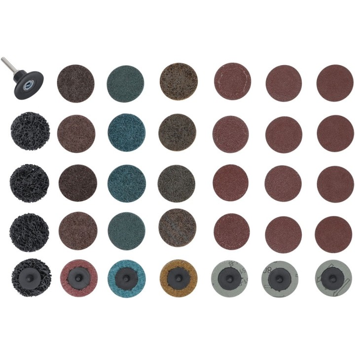 Quick-lock schuur en polijstset 35 delig
