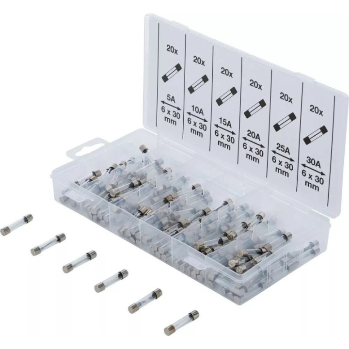 Assortiment glaszekeringen 120-delig