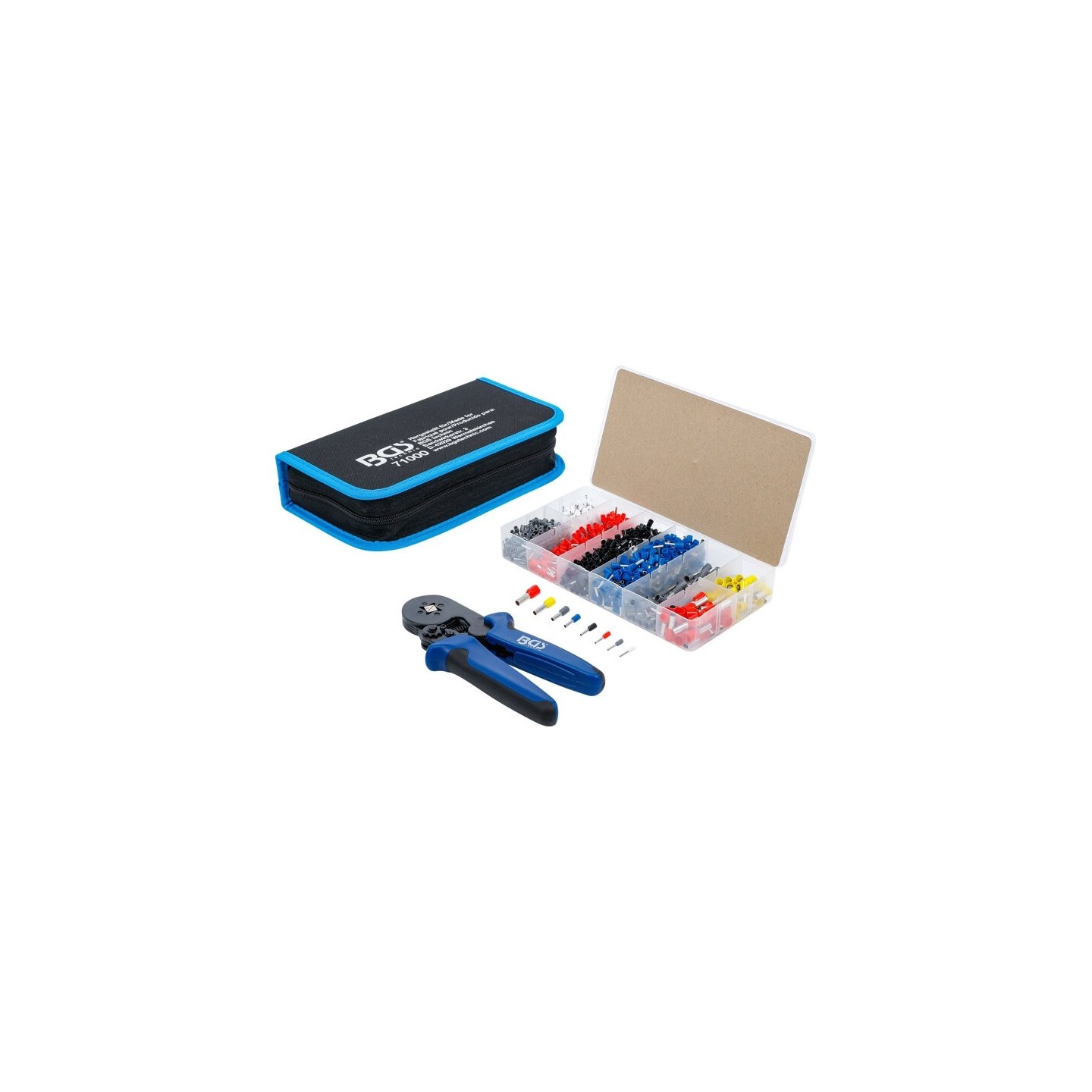 Krimptang voor adereindhulzen 0,25 - 10 mm² | met assortiment adereindhulzen 0,5 - 10 mm²