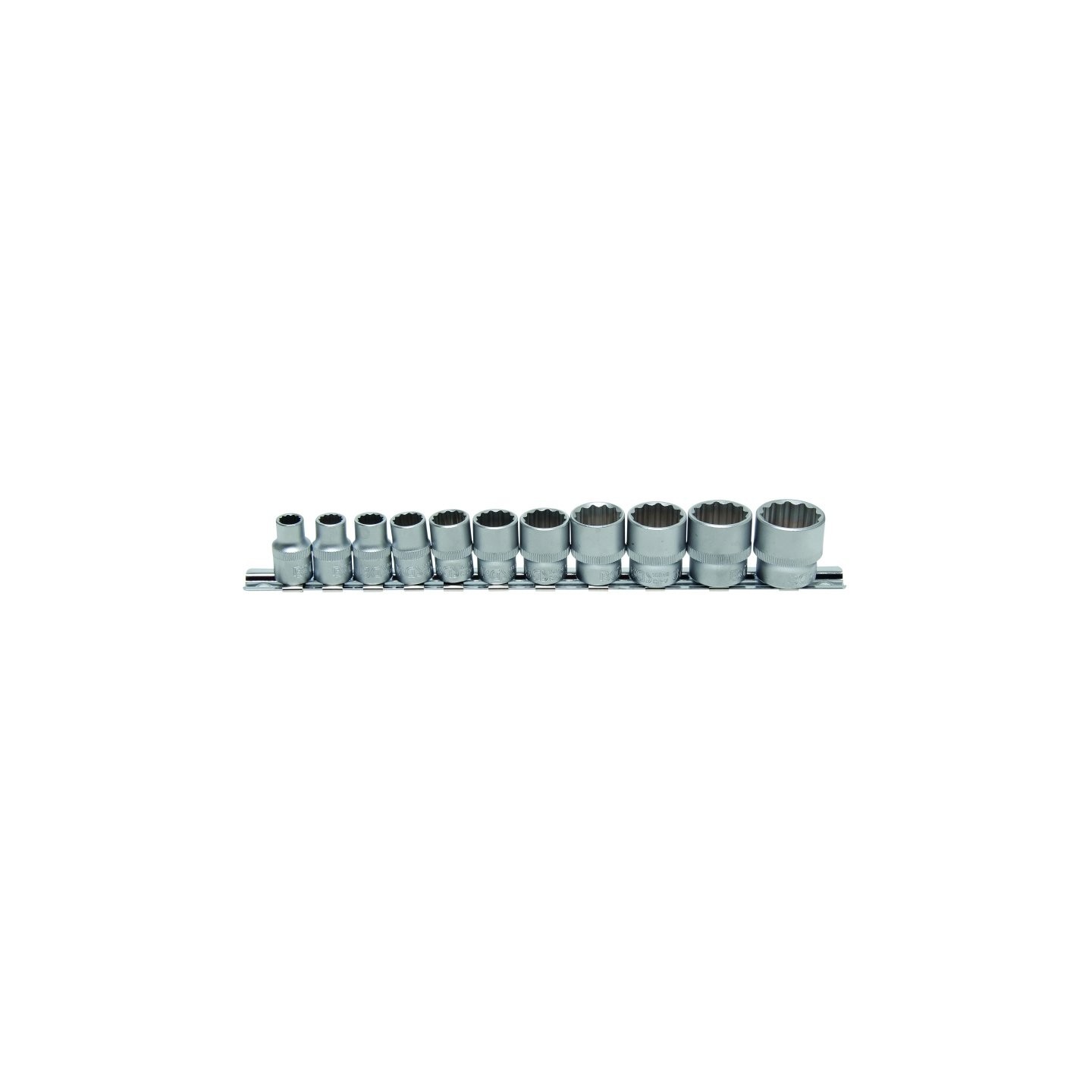 Doppenset 1/2" 10-delig LANGE UITVOERING INCH MATEN