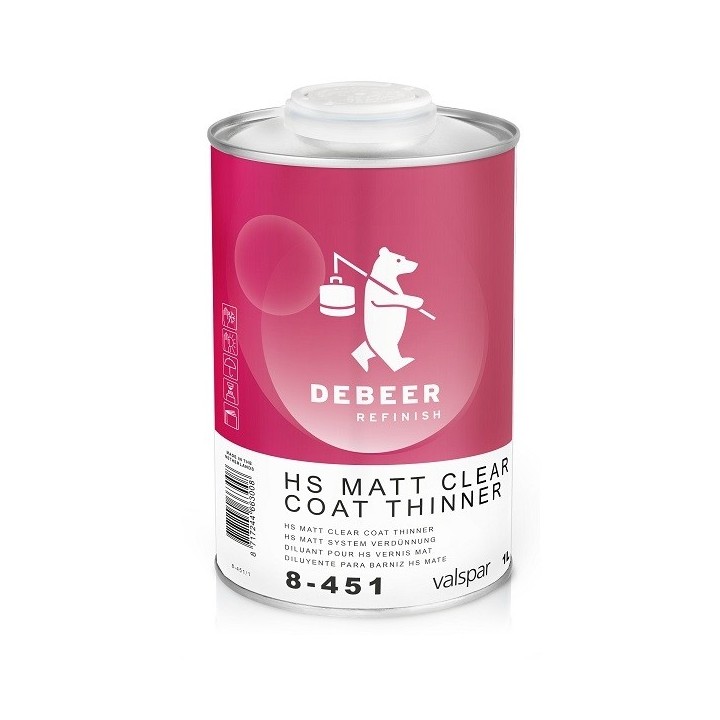 HS Matt Clear Coat Thinner 1 Liter - 8-451 De Beer