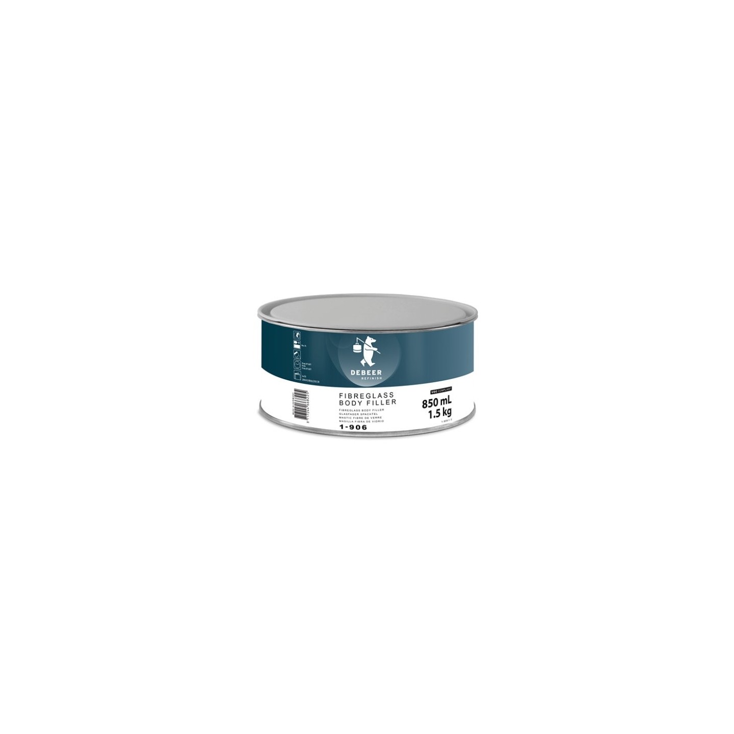 1-906 Fibreglass Body Filler 1.5 kg De Beer