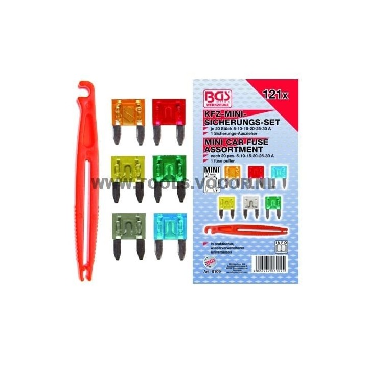 Assortiment zekeringen MINI 121-delig