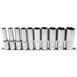 Doppenset 1/2" 10-delig LANGE UITVOERING INCH MATEN