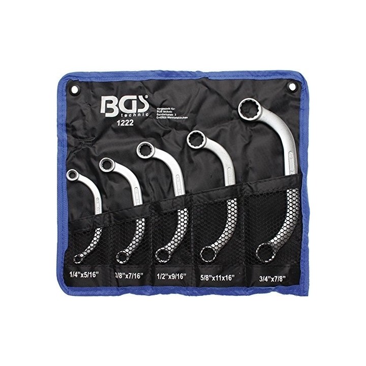 Startmotor sleutelset, Inch maten, 5 delig U vormig