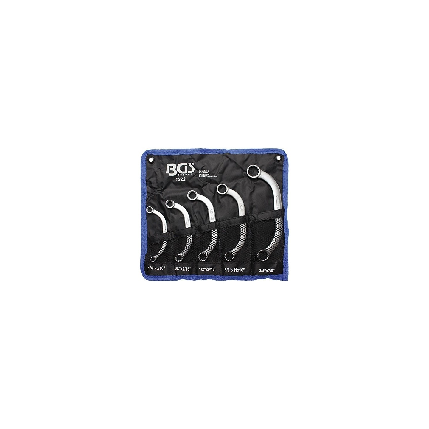 Startmotor sleutelset, Inch maten, 5 delig U vormig