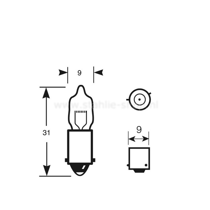 Lamp 12v 6W H6W BAY9s