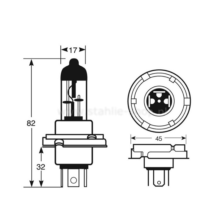 Lamp 12v 60/55w H4 P43t