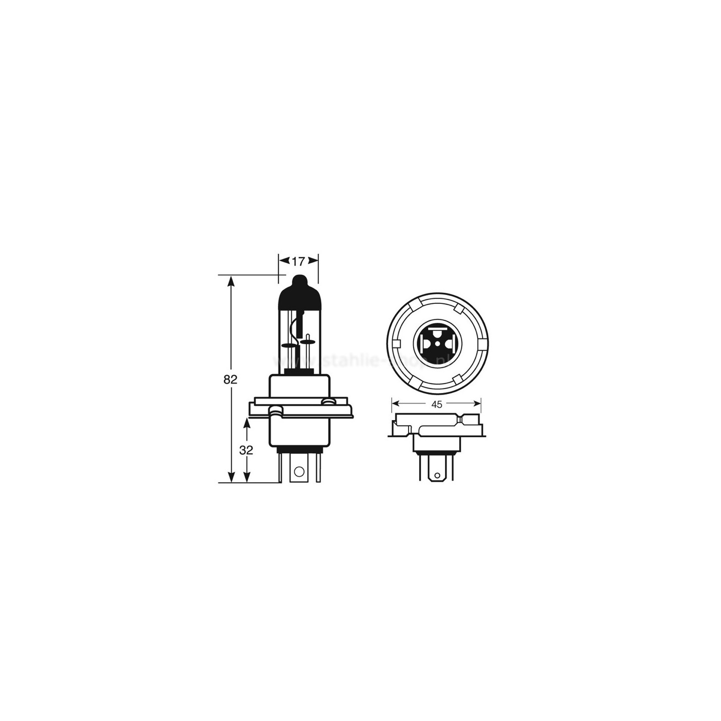 Lamp 12v 60/55w H4 P43t