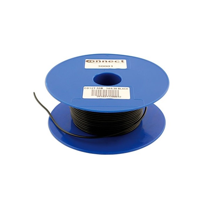 Draad 1.0 mm2 zwart PVC