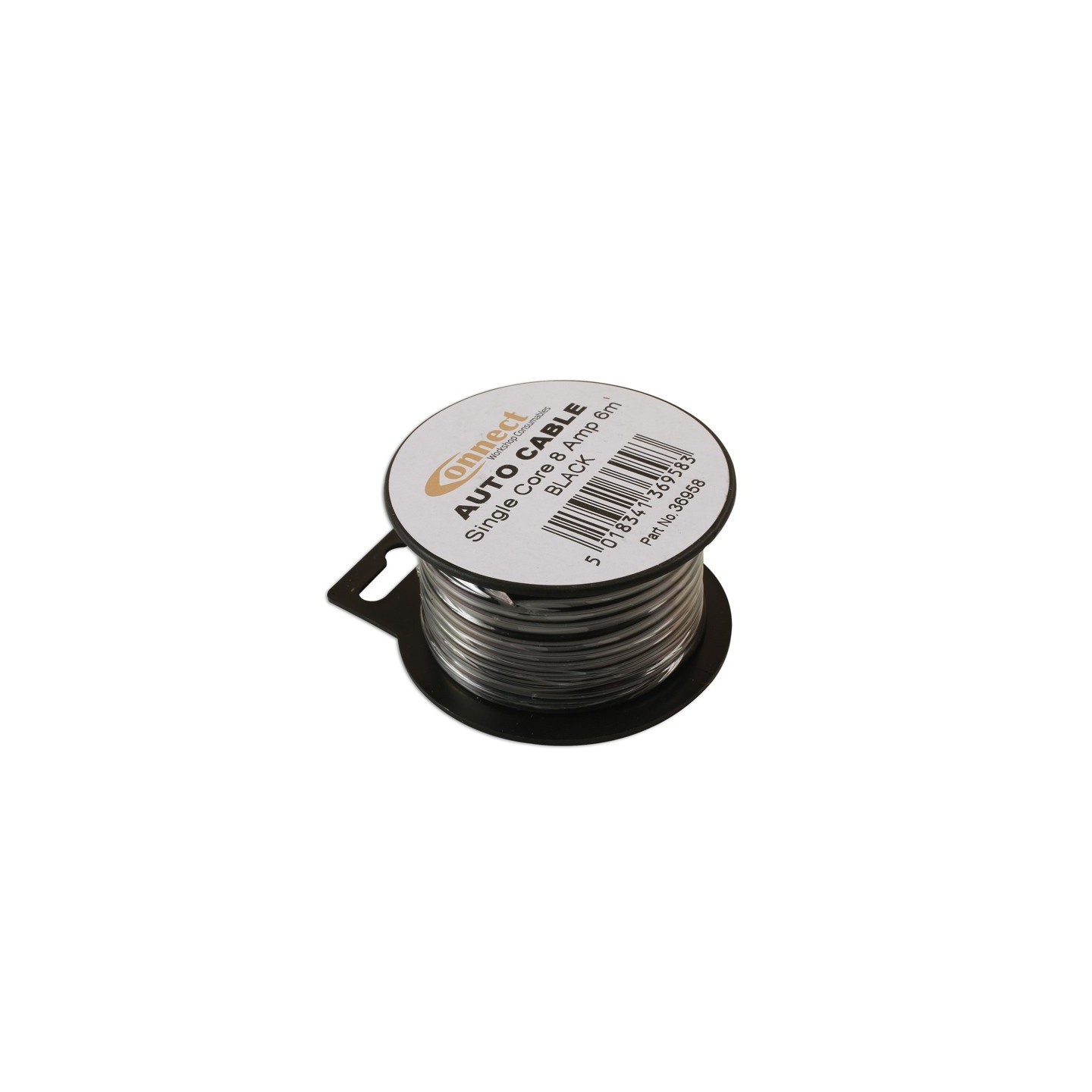Draad 1mm2 zwart PVC - mini haspel 6 meter