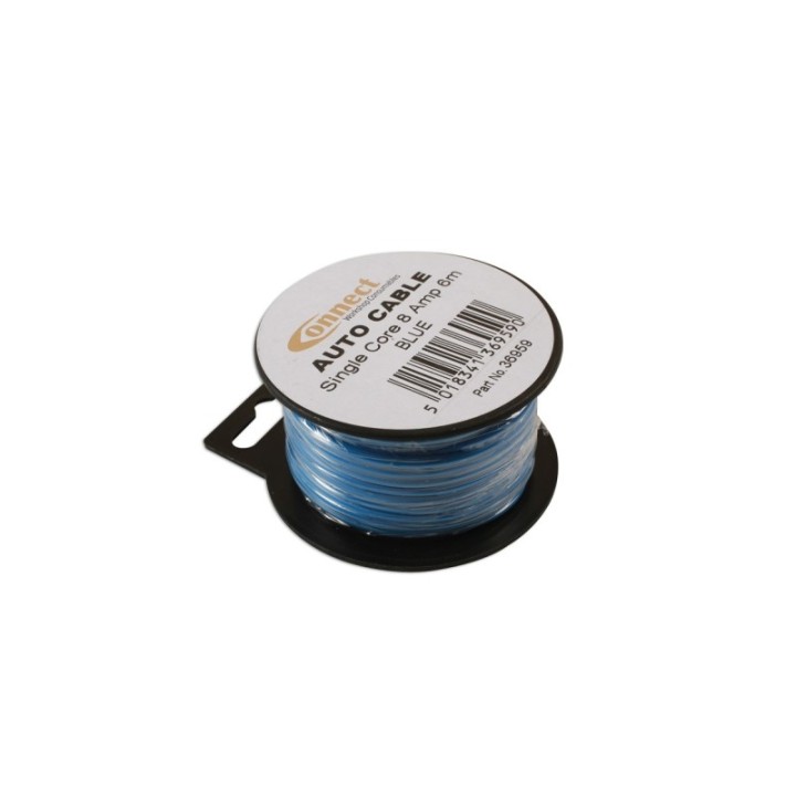 Draad 1mm2 blauw PVC - mini haspel 6 meter