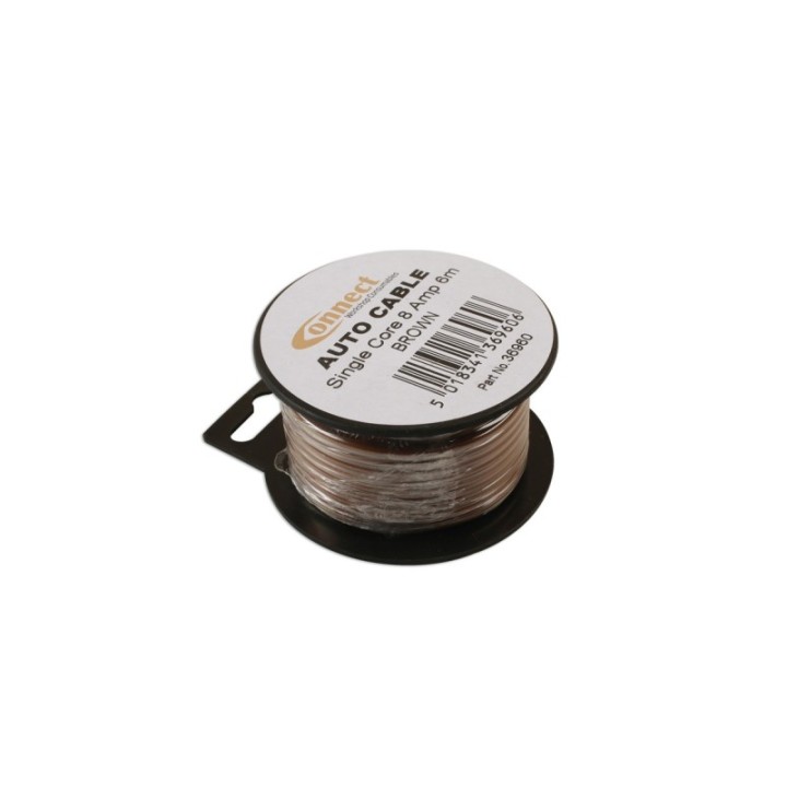Draad 1mm2 bruin PVC - mini haspel 6 meter