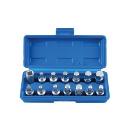 Olie aftapplug gereedschap set / doppen set 14-delig