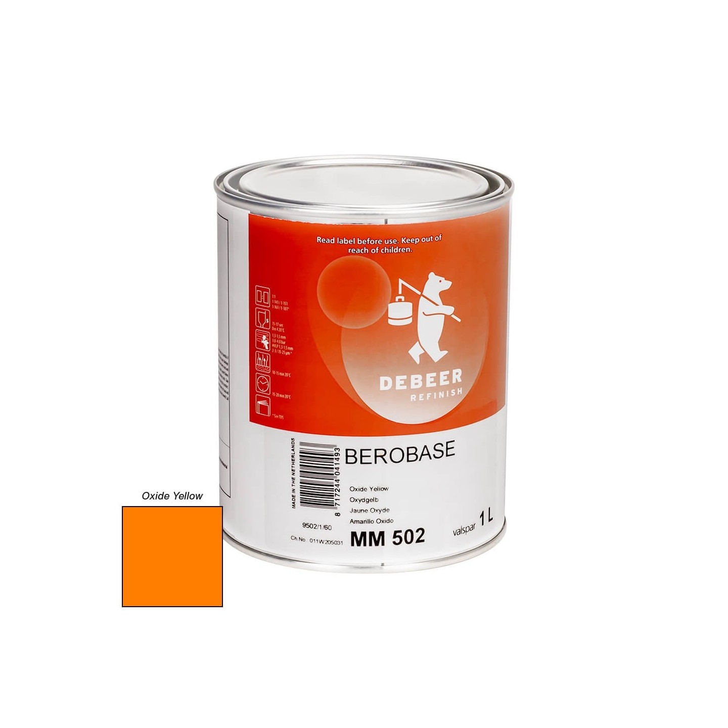 MM502 Oxide Yellow 1 Liter Mengkleur BeroBase 500 Series