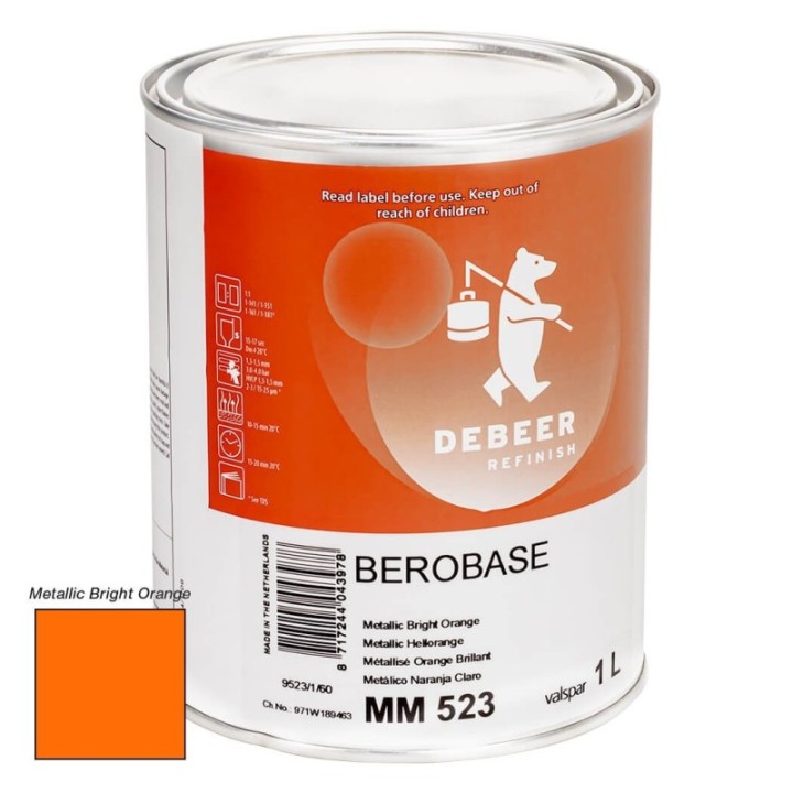 MM523 Metallic Bright Orange 1 Liter Mengkleur BeroBase 500 Series