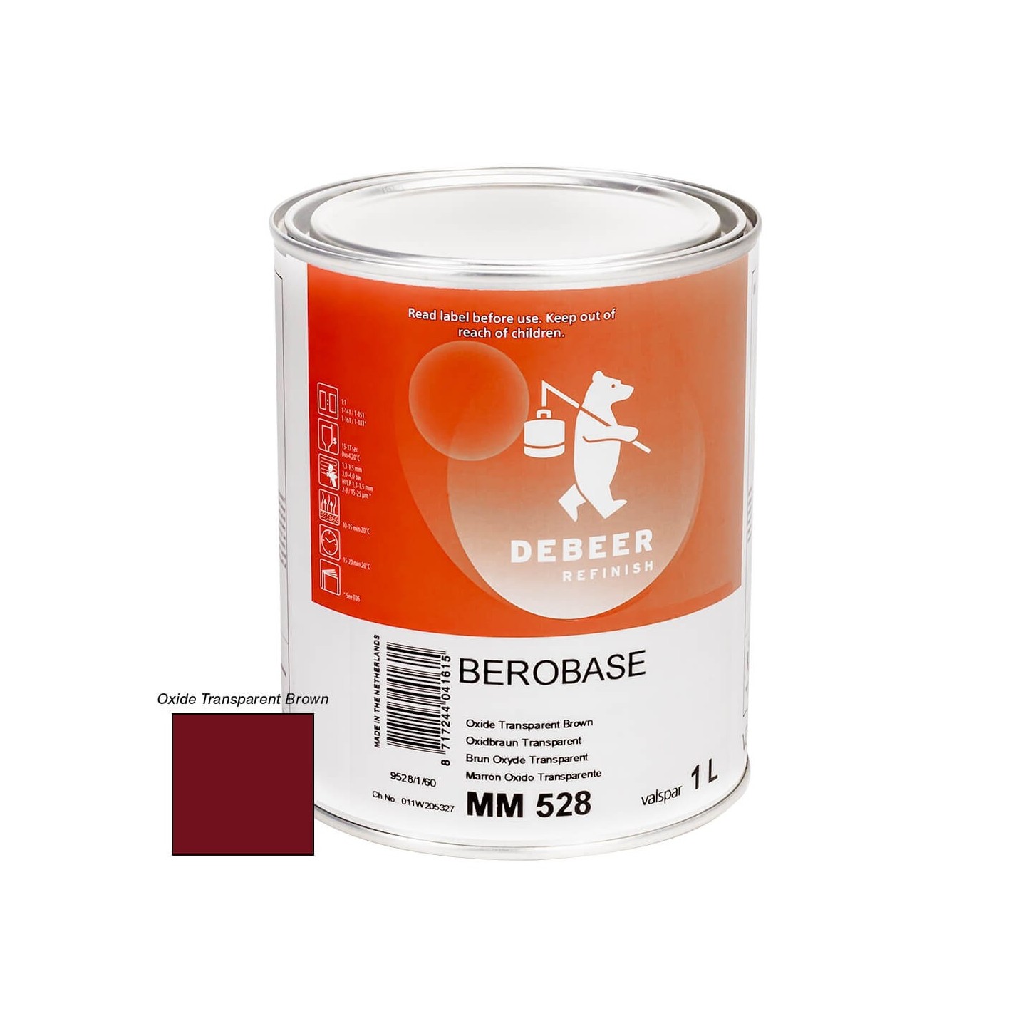MM528 Oxide Transparent Brown 1 Liter Mengkleur BeroBase 500 Series