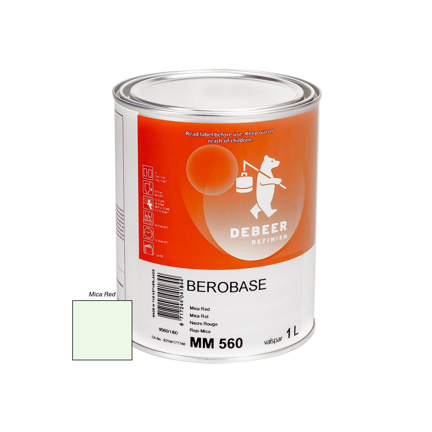 MM560 Mica Red 1 Liter Mengkleur BeroBase 500 Series