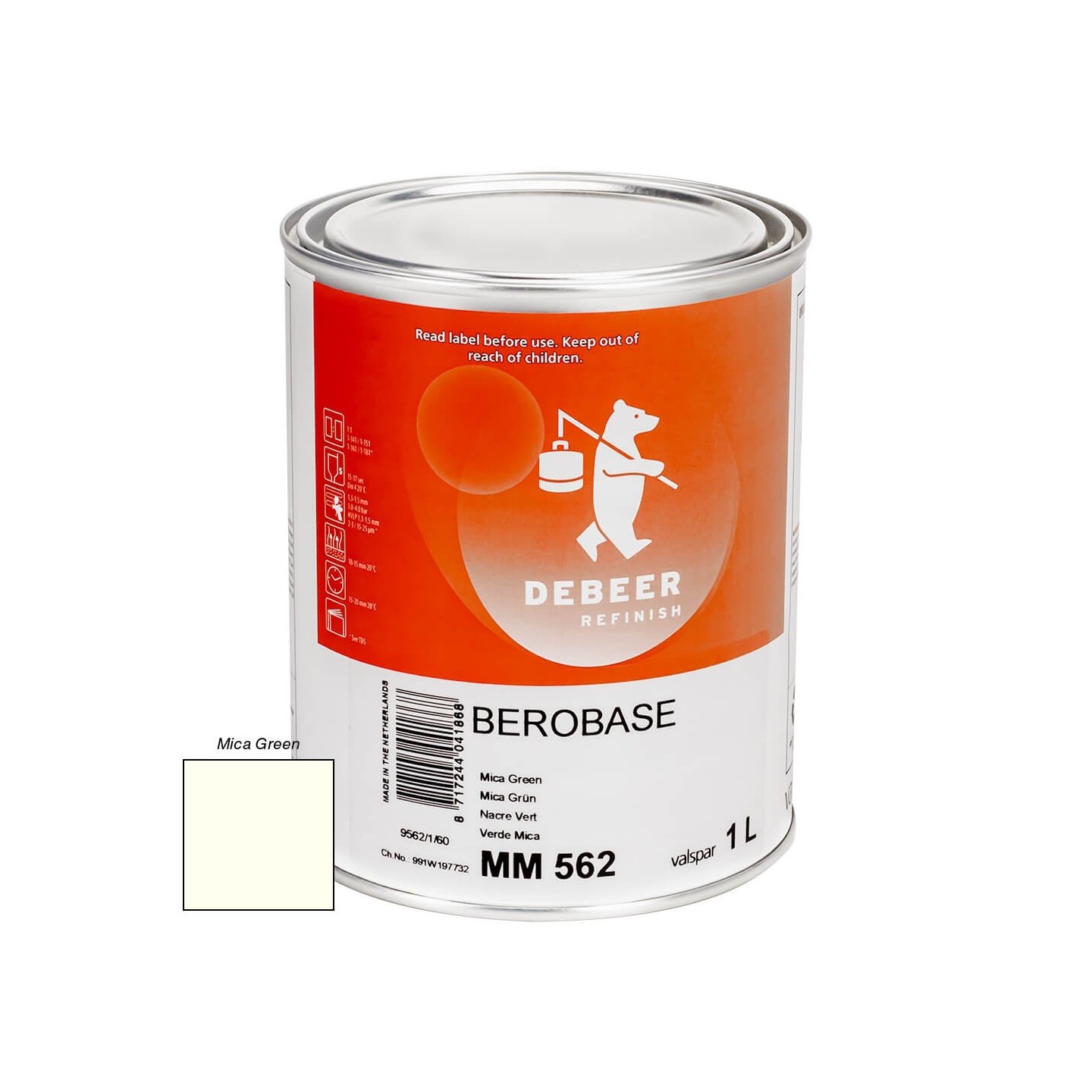 MM562 Mica Green 1 Liter Mengkleur BeroBase 500 Series