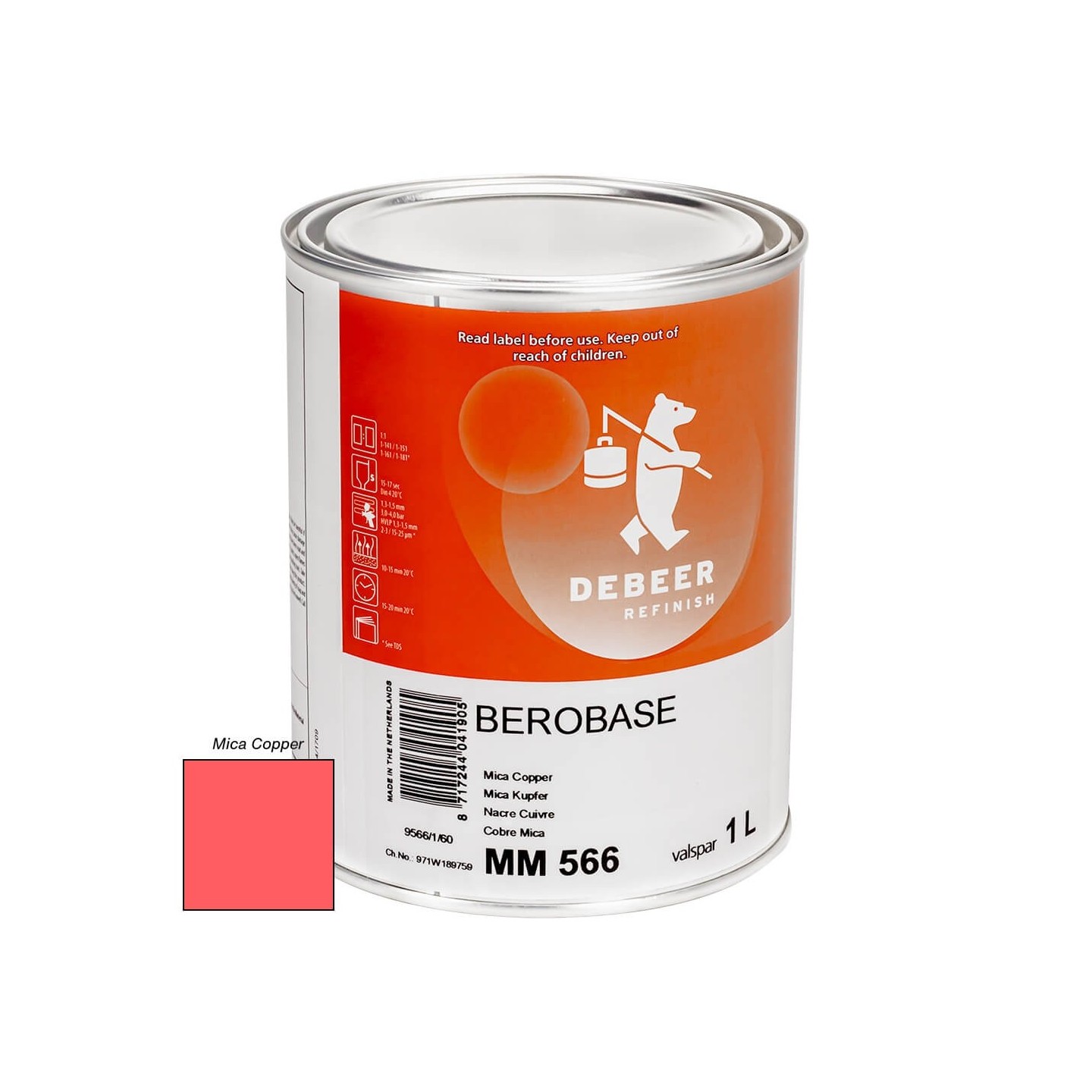 MM566 Mica Copper 1 Liter Mengkleur BeroBase 500 Series