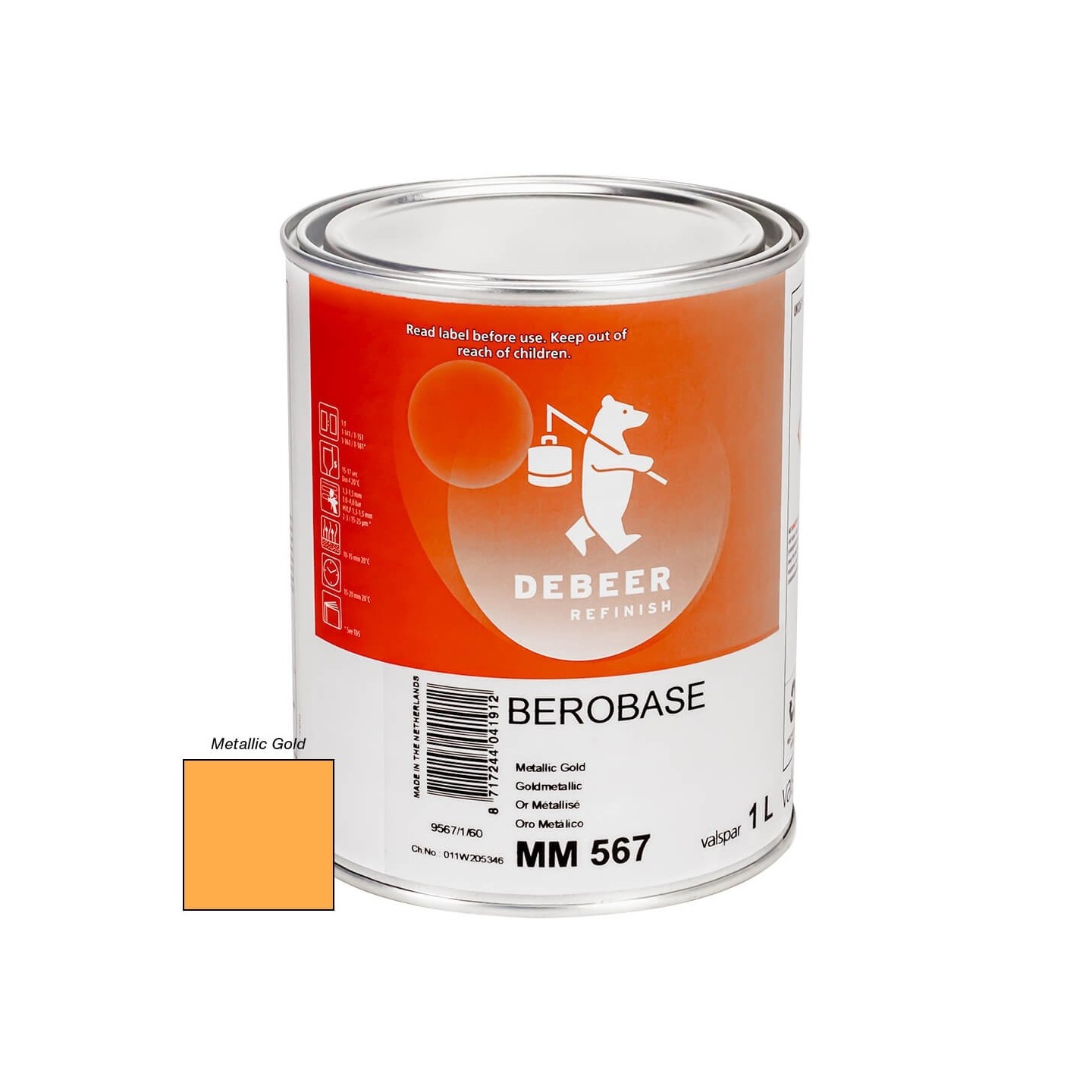 MM567 Metallic Gold 1 Liter Mengkleur BeroBase 500 Series