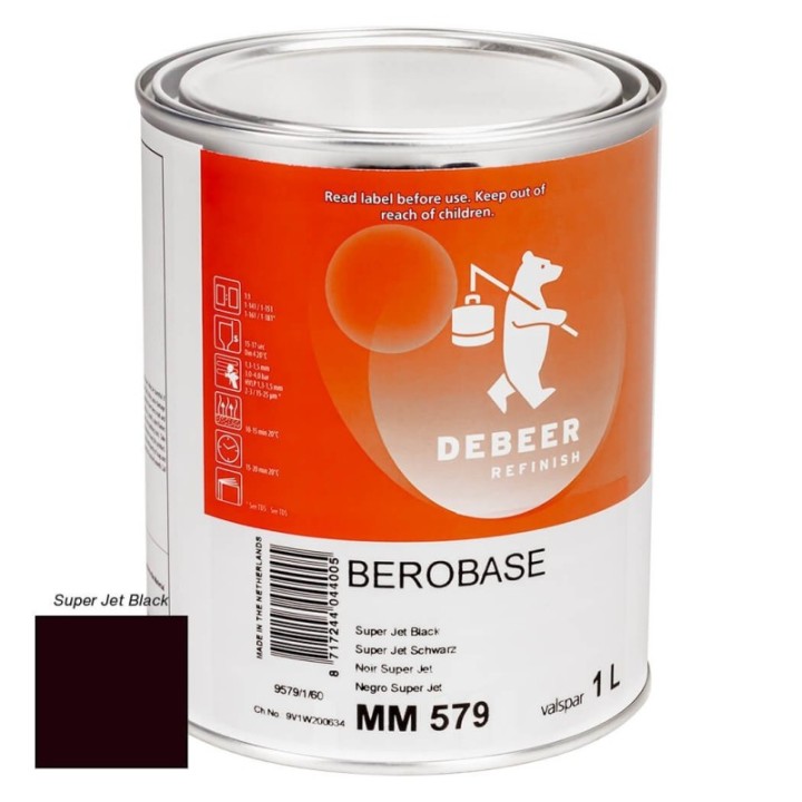 MM579 Super Jet Black 1 Liter Mengkleur BeroBase 500 Series