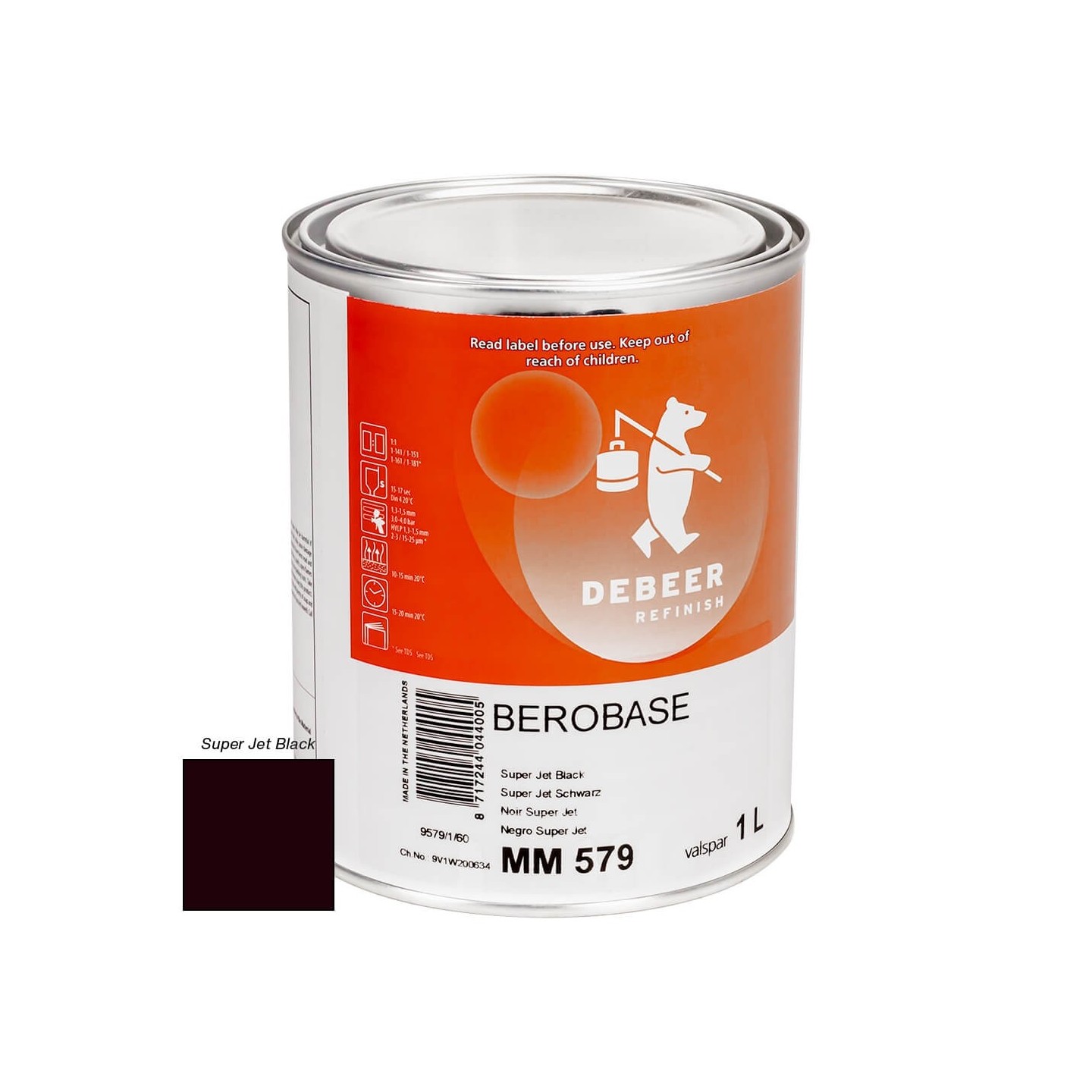 MM579 Super Jet Black 1 Liter Mengkleur BeroBase 500 Series