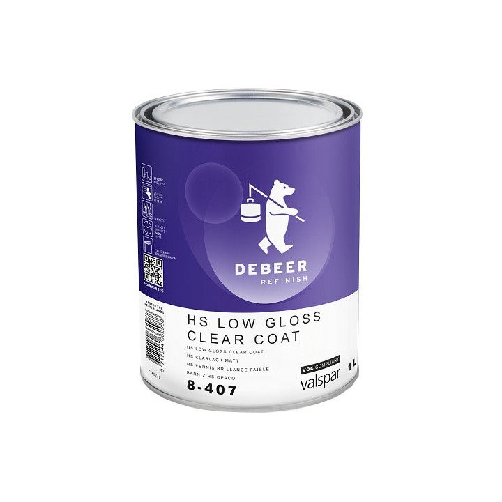 HS Low gloss Clear Coat - 1 liter - 8-407 De Beer