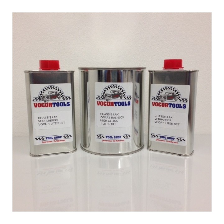 Chassislak 2K Hoogglans zwart - Set 1 liter