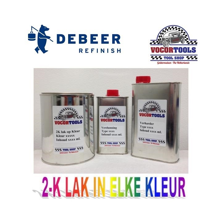 2K Autolak op kleur set 1 liter incl. verharder en verdunner
