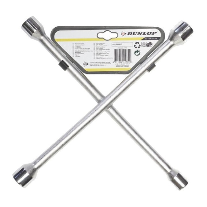 Kruissleutel 17-19-21-23 mm staal 27 x 27 cm - Dunlop