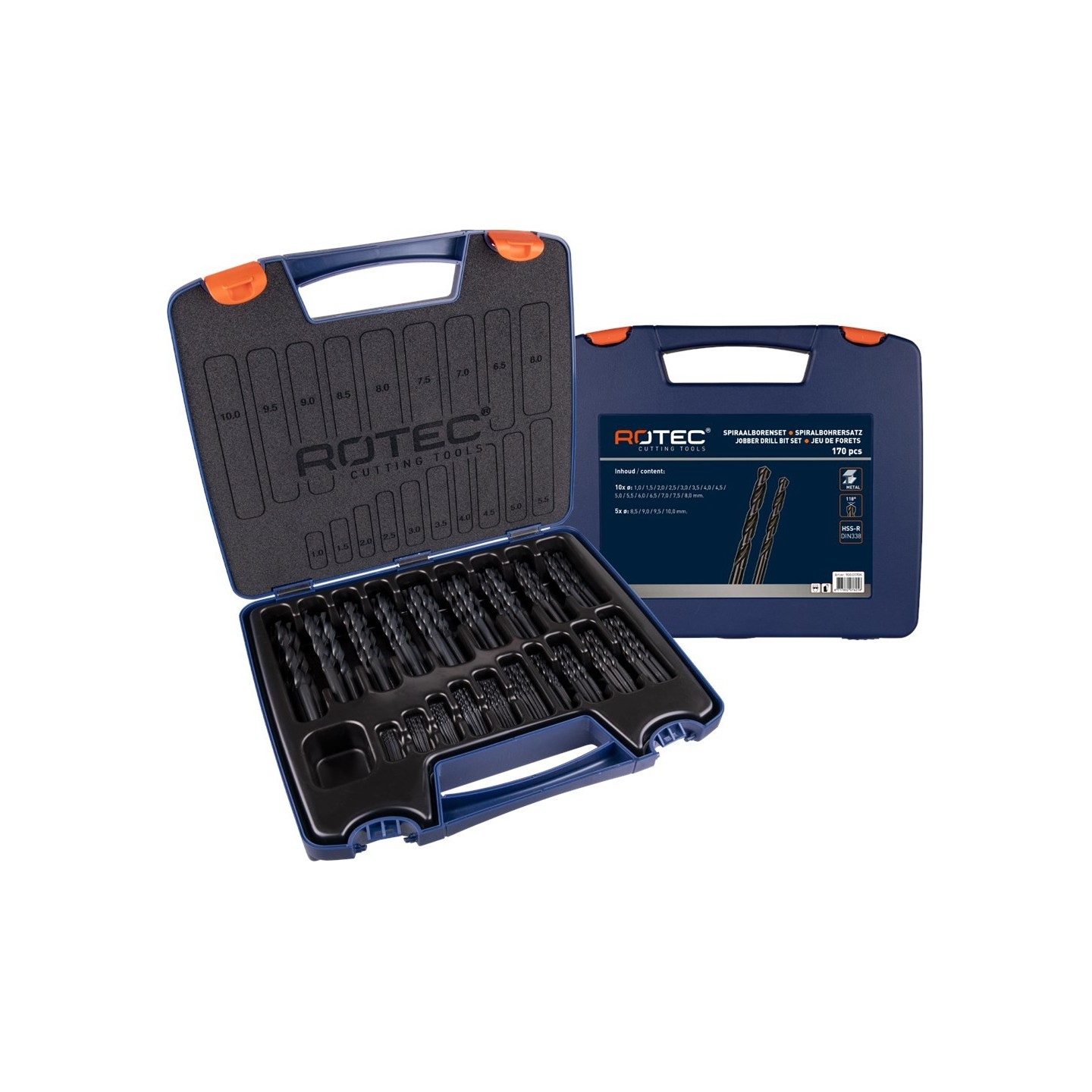 Spiraalborenset HSS-R, 170 delig, in ABS Koffer