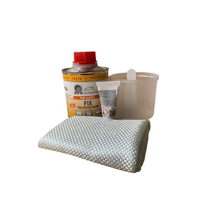 Airo Polyester reparatie set 250 gram met verharder en glasmat