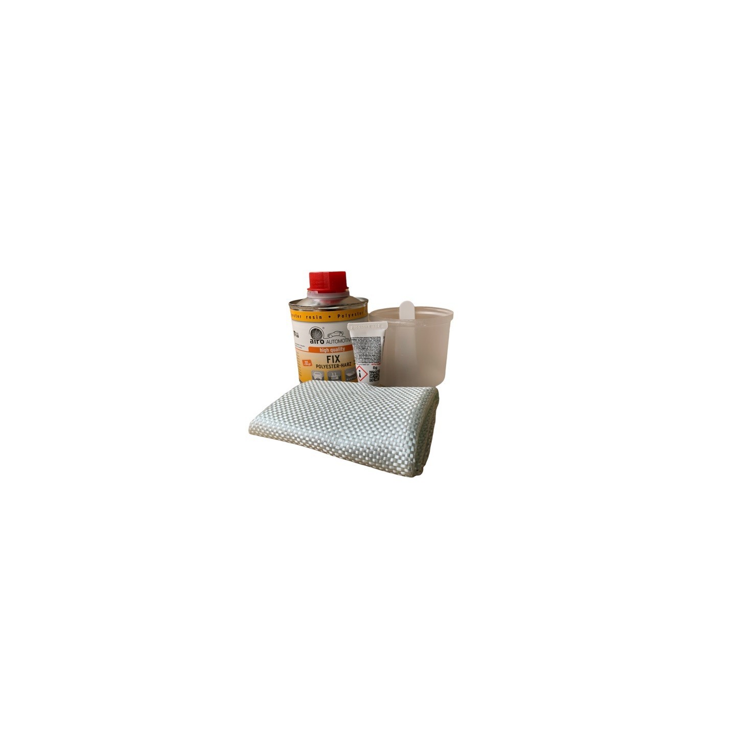 Airo Polyester reparatie set 250 gram met verharder en glasmat