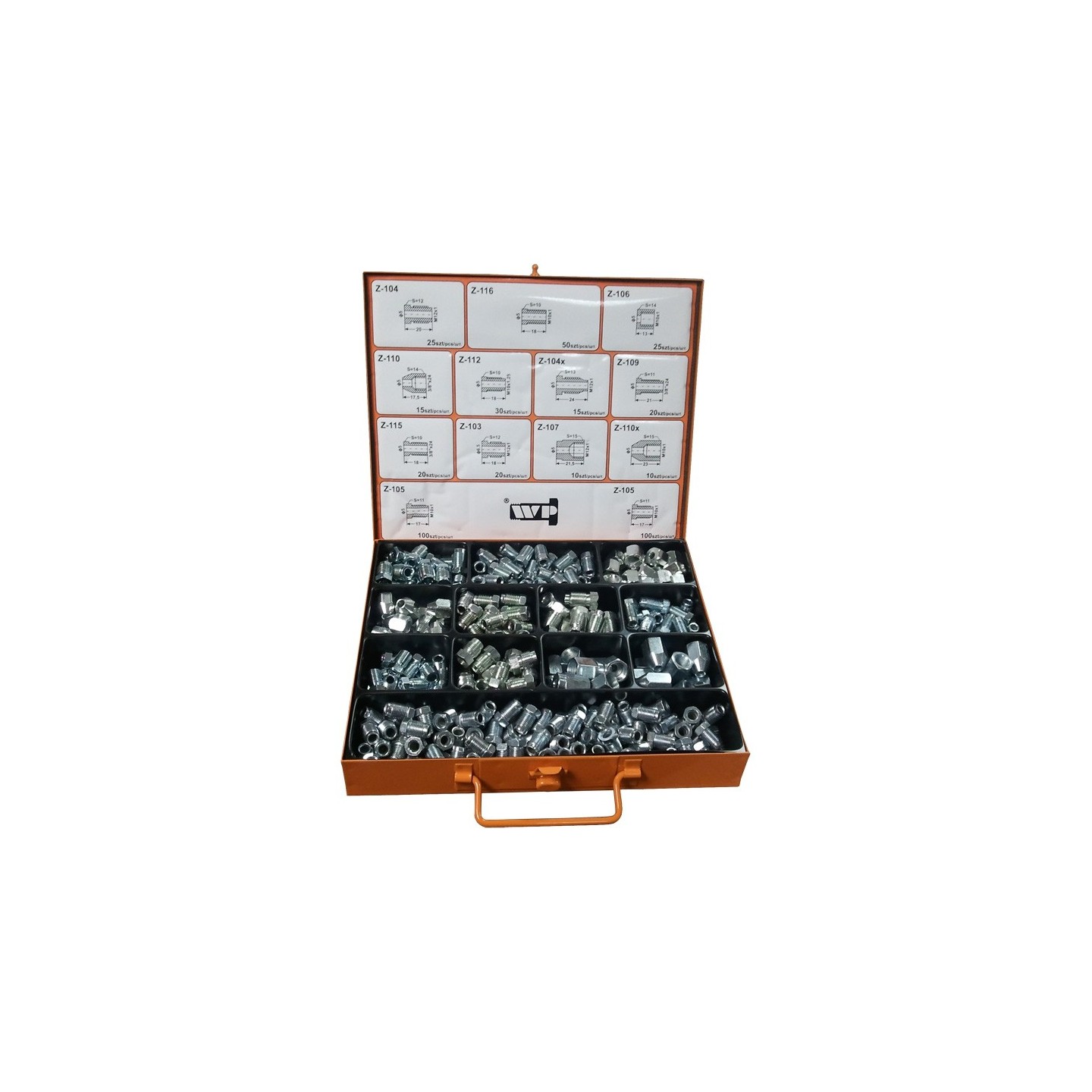 Assortiment remleiding nippels 340 delig