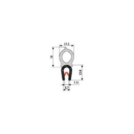Brandstofslang rubber met omvlechting 6.0 mm  - 1 meter