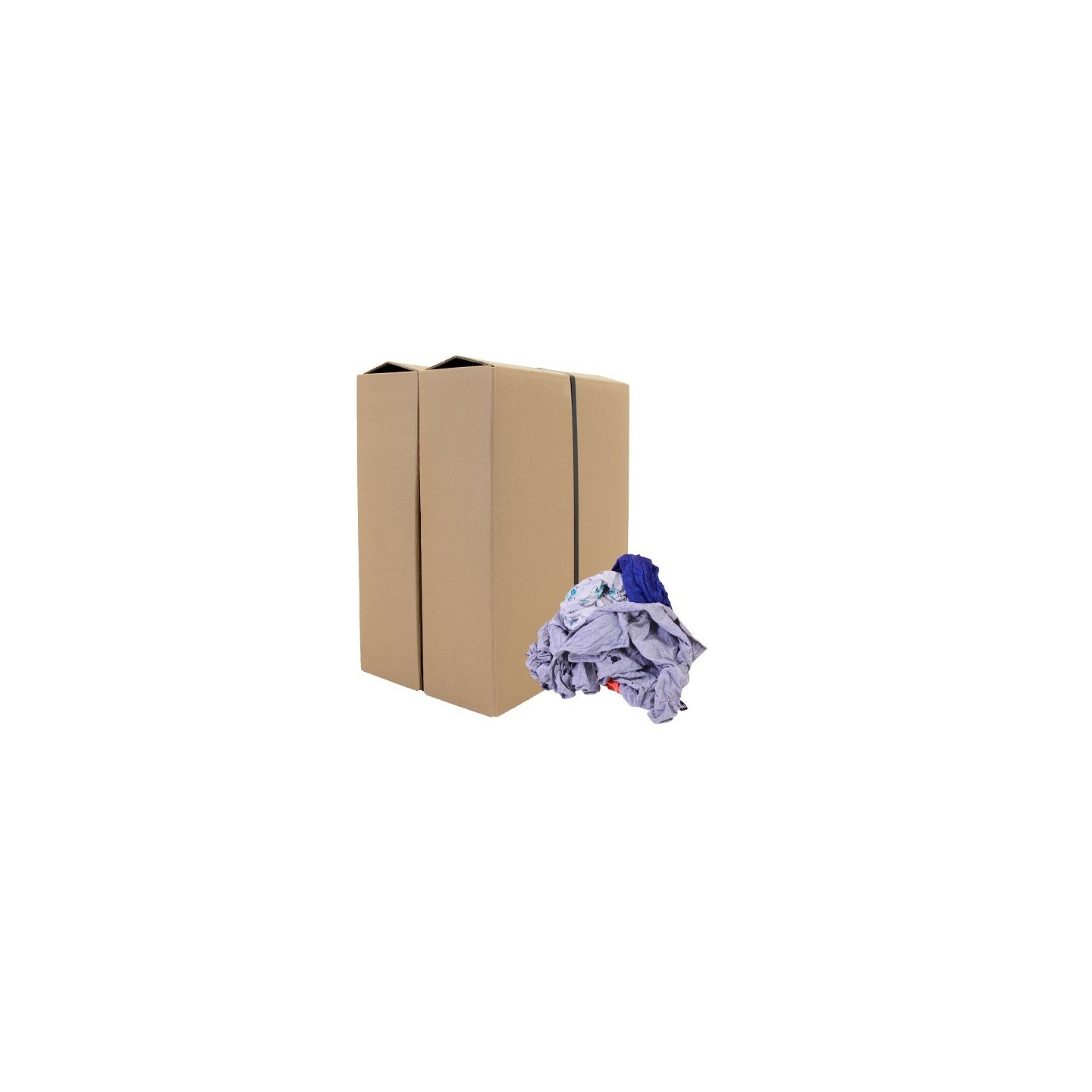 GEKLEURDE poetslappen INTERLOCK Doos 5 KG
