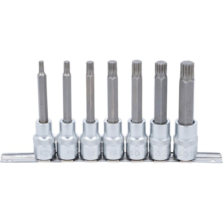 Bitdoppen set | 12,5 mm (1/2″) aandrijving | Spline (voor XZN) M5 – M14 | 7-delig