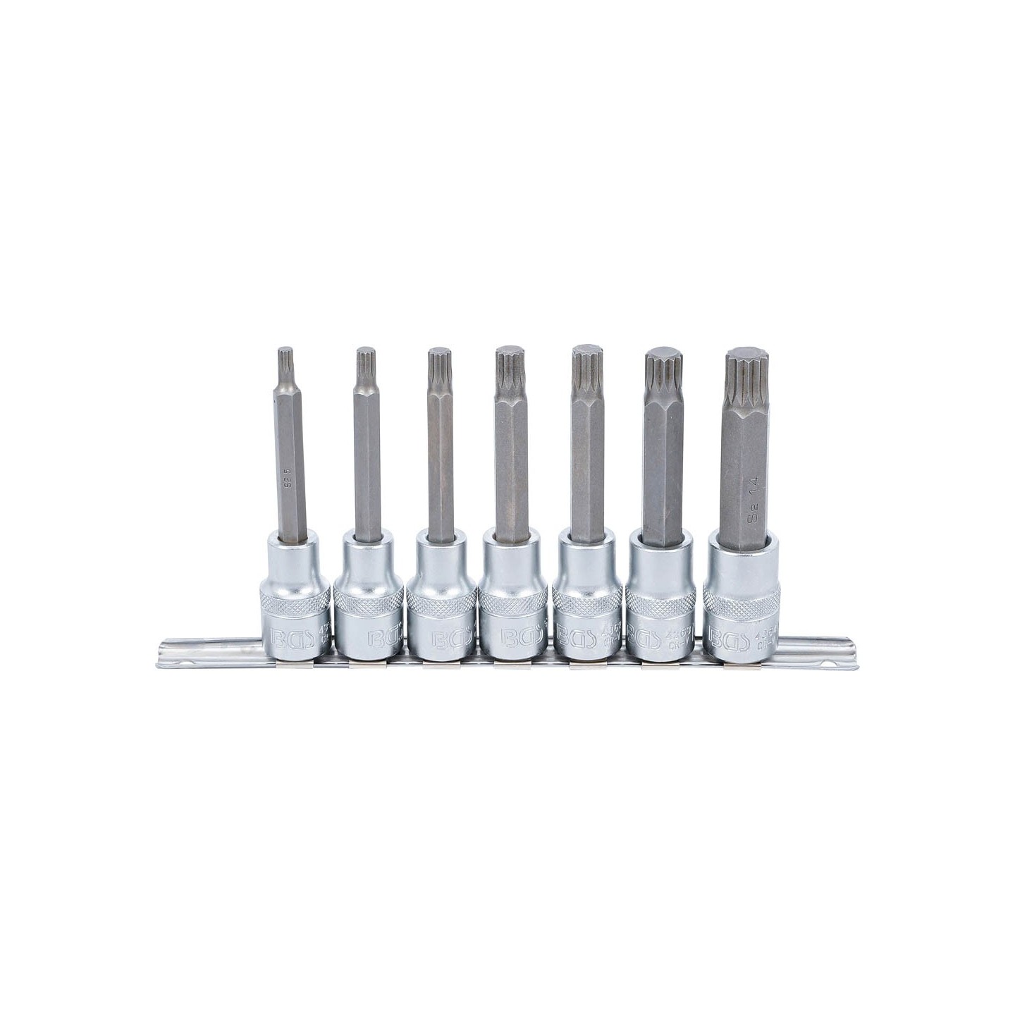 Bitdoppen set | 12,5 mm (1/2″) aandrijving | Spline (voor XZN) M5 – M14 | 7-delig