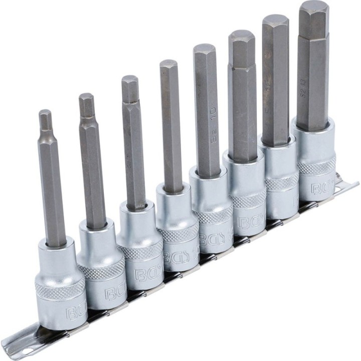 Doppenset 1/2" 9-delig LANGE UITVOERING