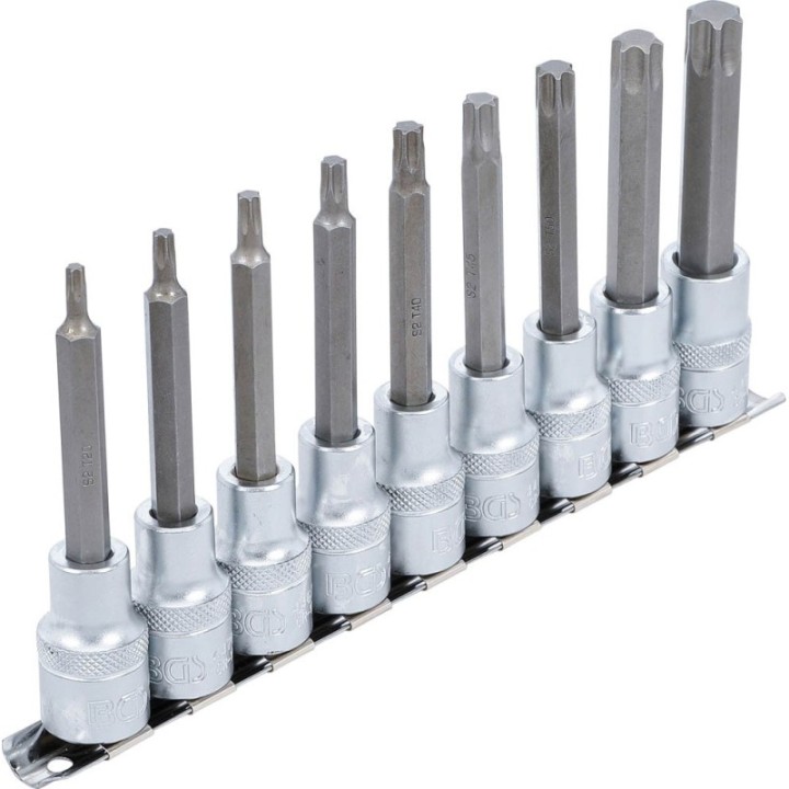 Doppenset 1/2" 9-delig LANGE UITVOERING
